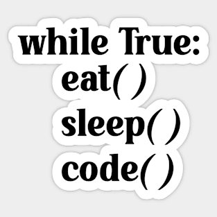 Python Developer While True Sticker